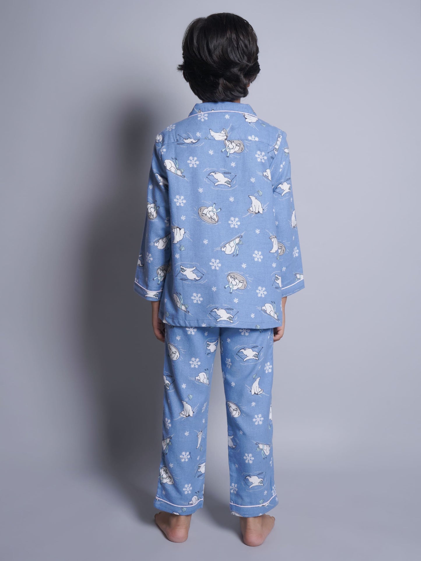 Snow Panda Printed Night Suit For Boys and Girls