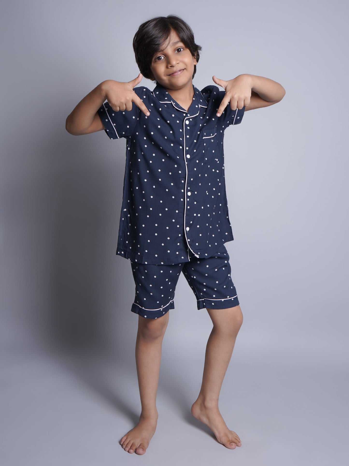 Polka Dot Printed Night Suit For Boys and Girls