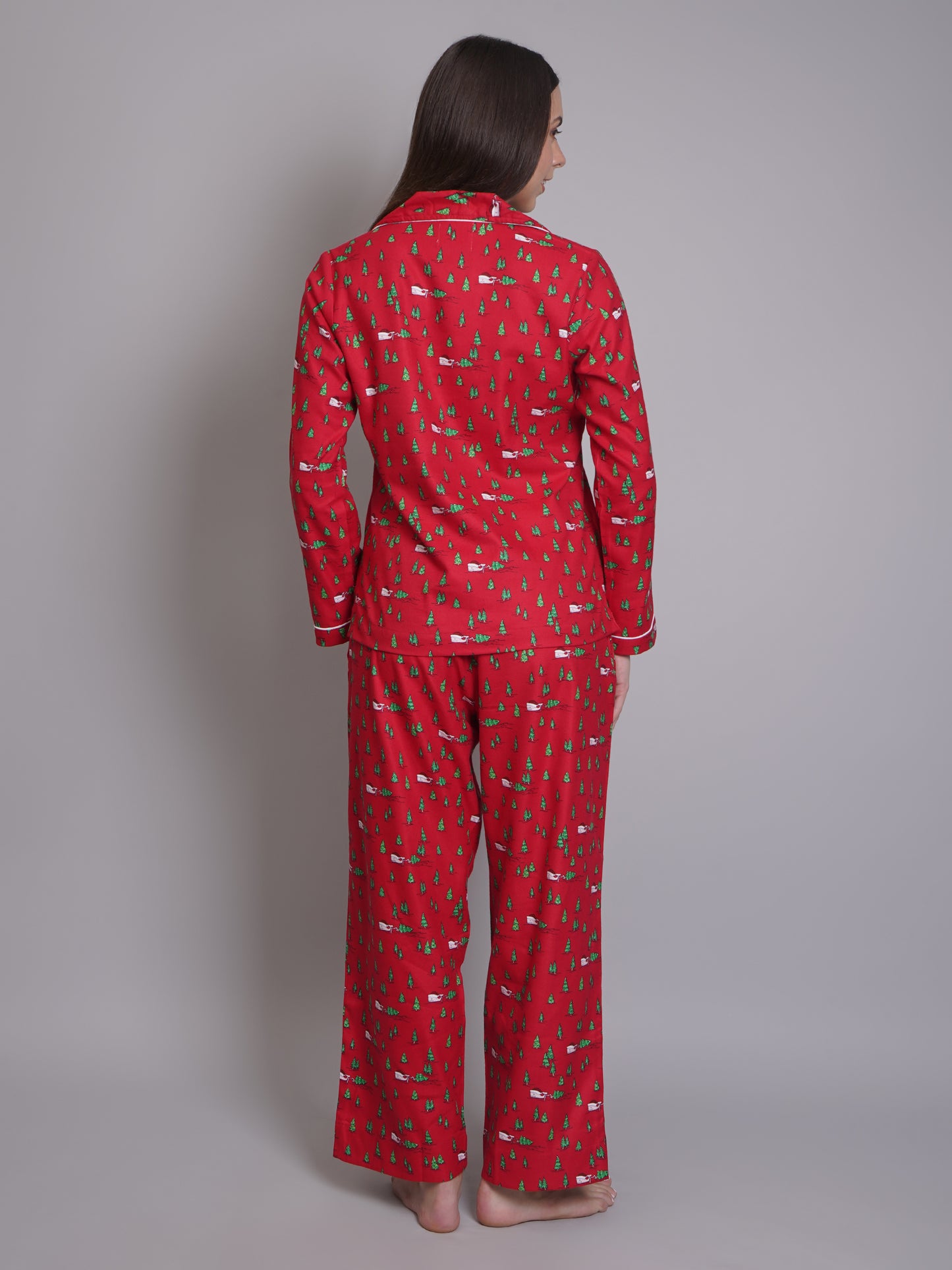 Pijamas estampadas de manga larga para mujer