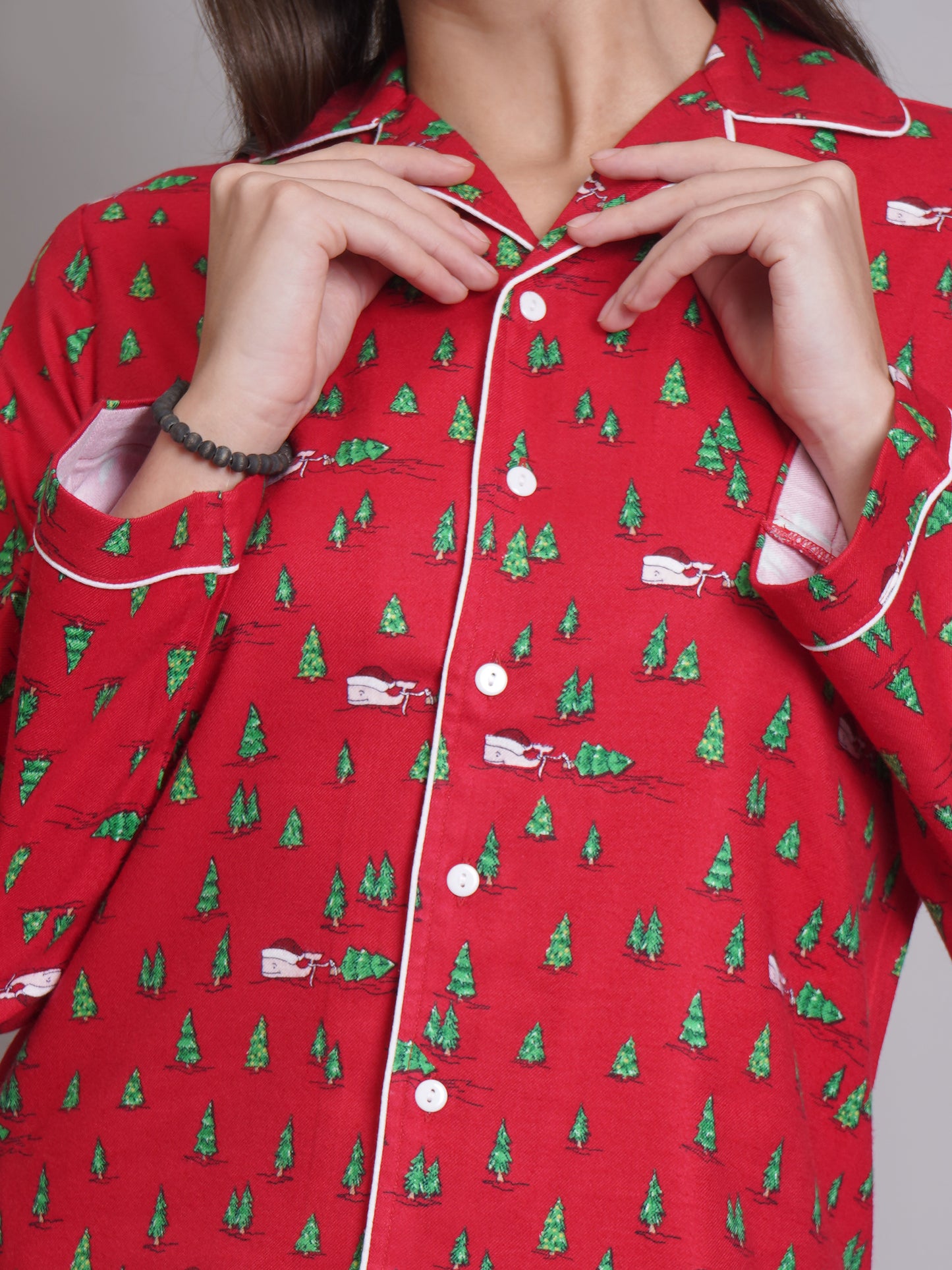 Pijamas estampadas de manga larga para mujer