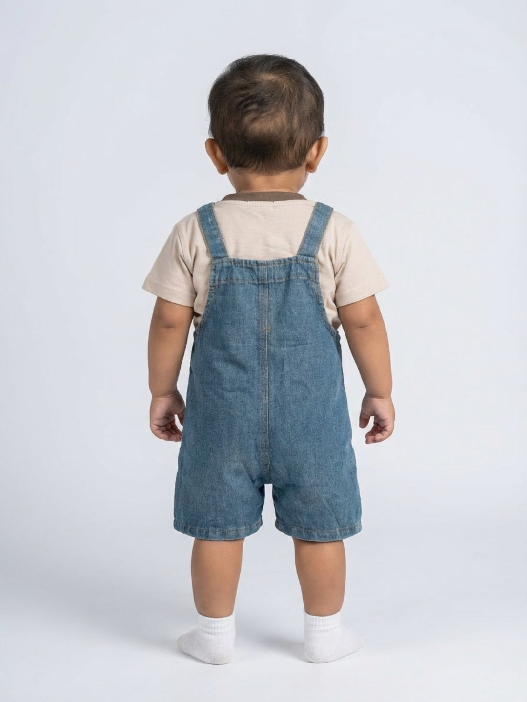 Biglilpeople Boys Blue Square Neck Sleeveless Dungaree