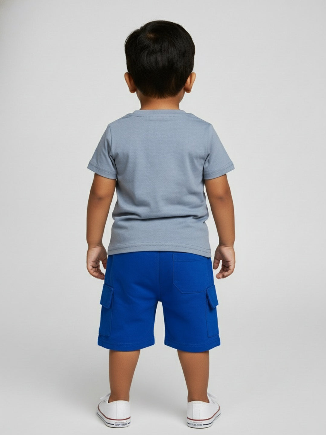 Biglilpeople Boys Graphic Print T-Shirt and Cargo Shorts Set with Sunglasses