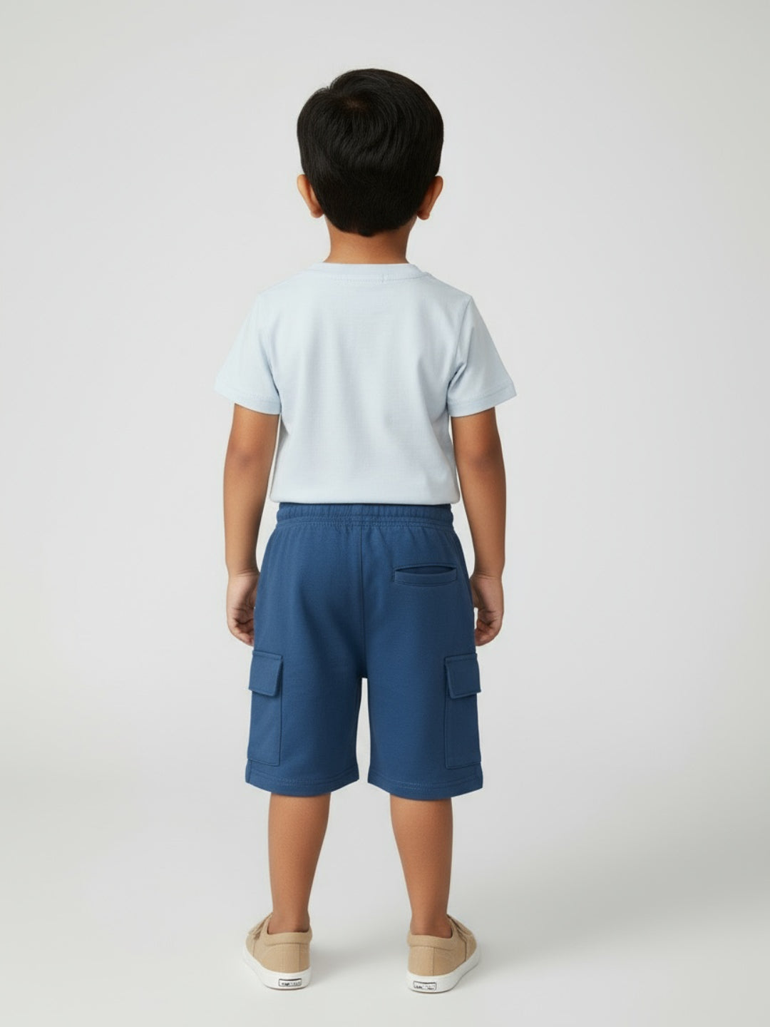 Biglilpeople Boys Graphic Print T-Shirt and Cargo Shorts Set with Sunglasses