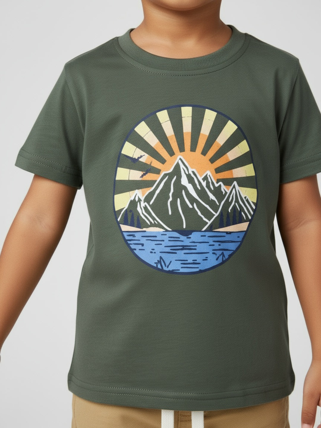 Biglilpeople Boys Graphic Print T-Shirt and Cargo Shorts Set with Sunglasses