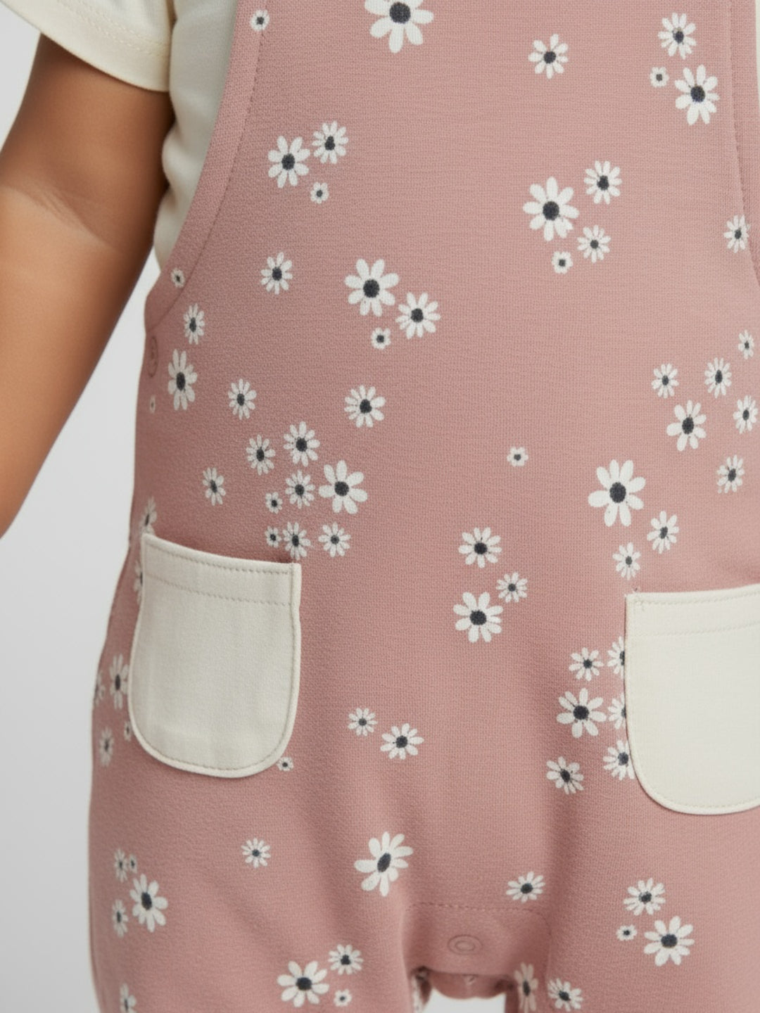 Biglilpeople Baby Girls Dungaree and T-Shirt Set with Headband