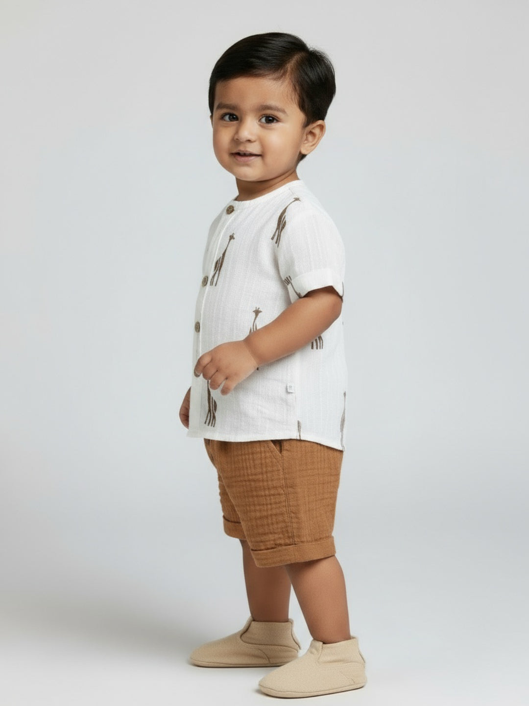 Biglilpeople Baby Boys Printed Shirt and Shorts Set