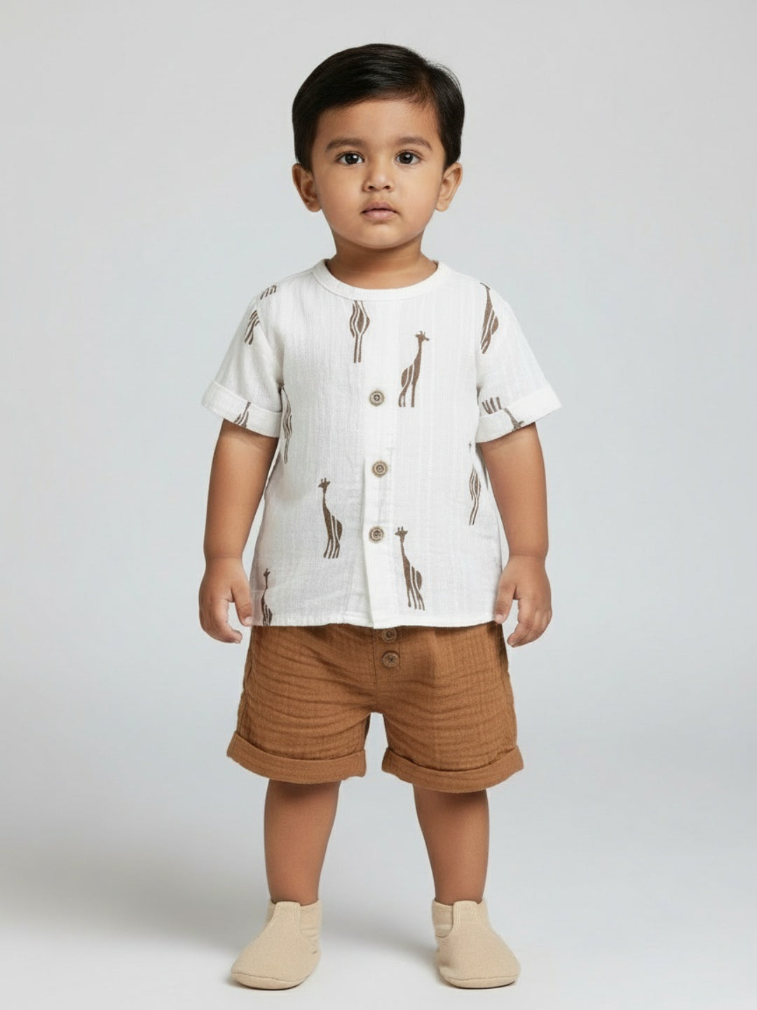 Biglilpeople Baby Boys Printed Shirt and Shorts Set