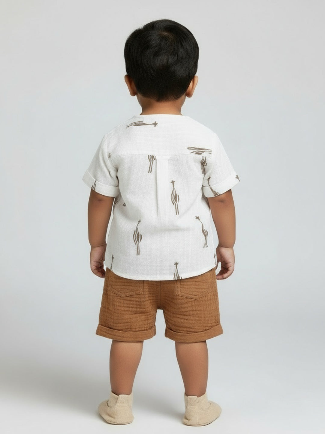 Biglilpeople Baby Boys Printed Shirt and Shorts Set