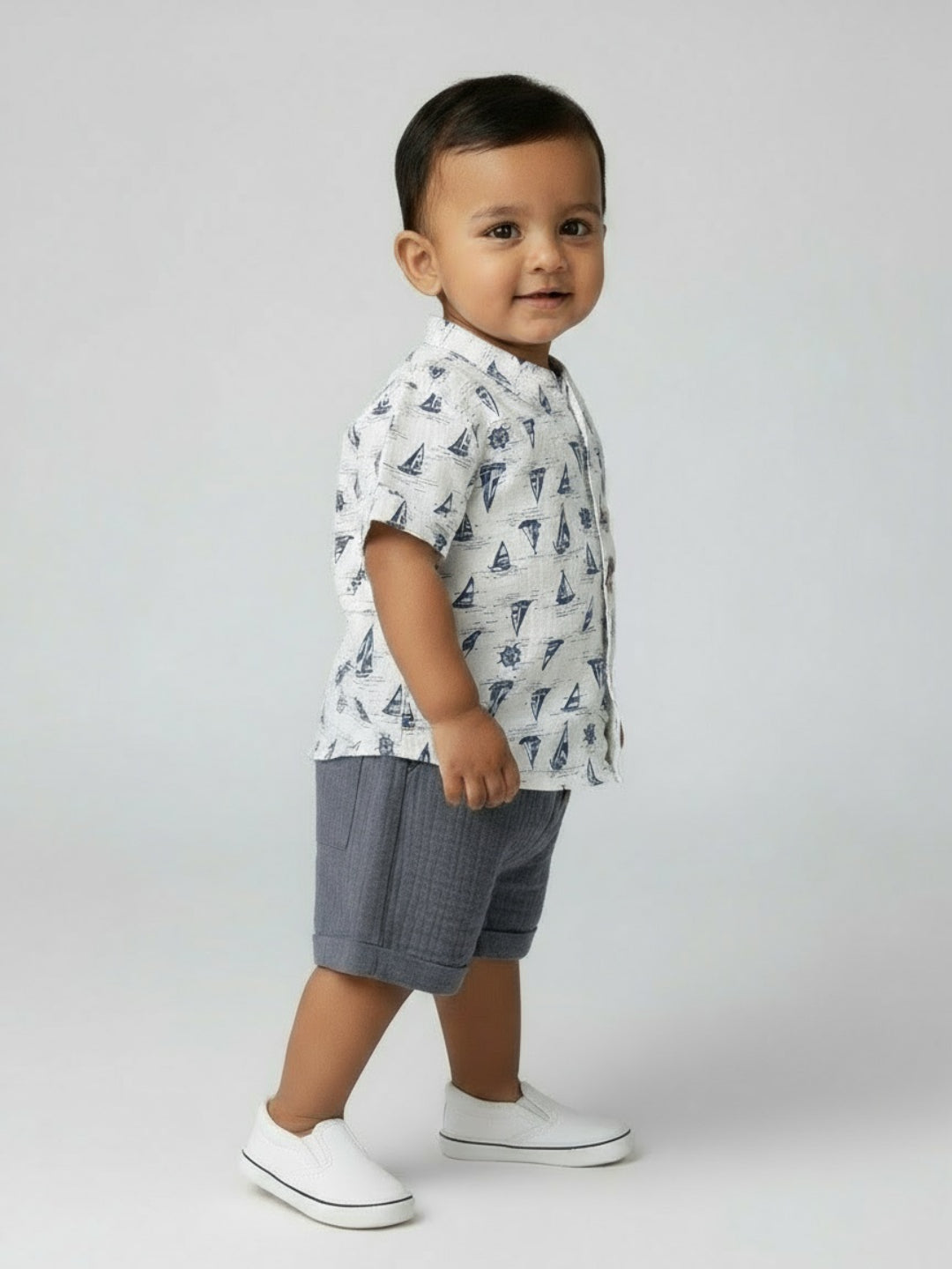 Biglilpeople Baby Boys Printed Shirt and Shorts Set