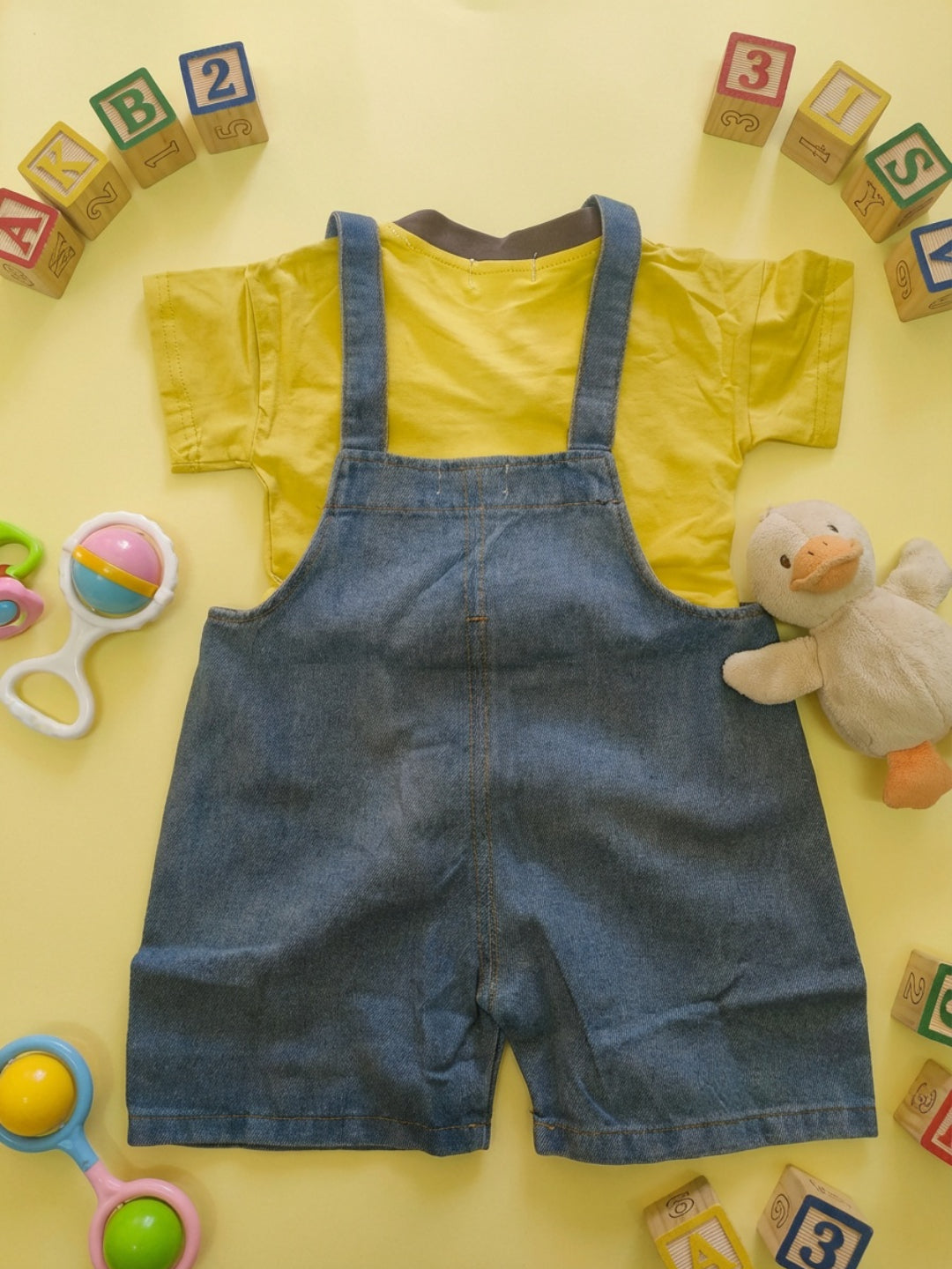 Biglilpeople Peto de niño amarillo sin mangas con cuello cuadrado