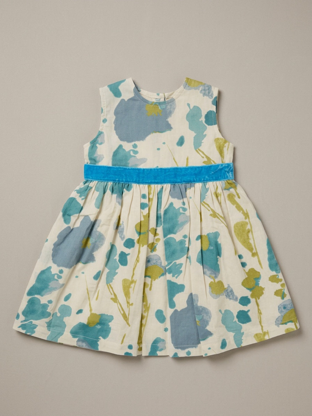 Biglilpeople Girls Multicolor Abstract Print Round Neck Sleeveless A-Line Dress