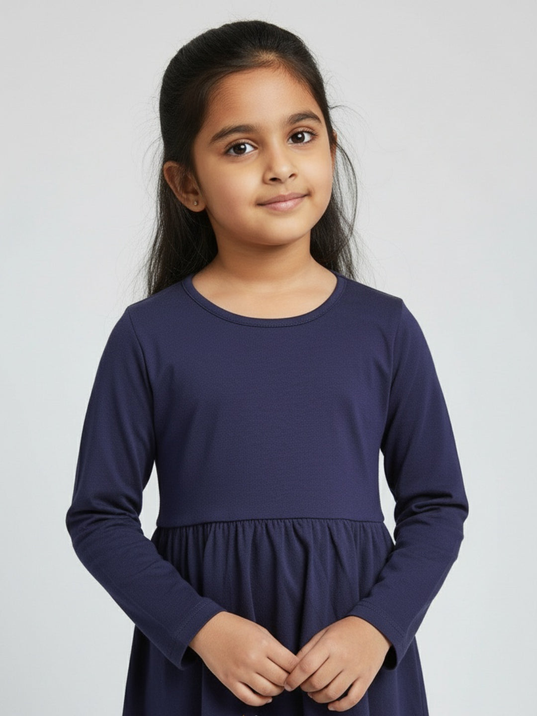 Biglilpeople Girls Unicorn Graphic Print Long Sleeves Knee Length A-Line Dress