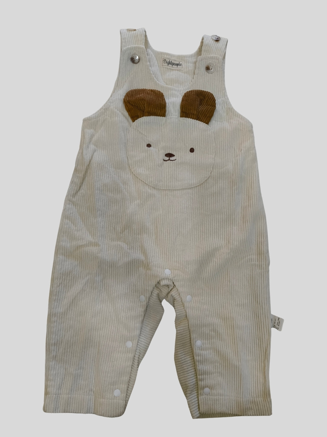 Biglilpeople Boys Beige Round Neck Sleeveless Dungaree