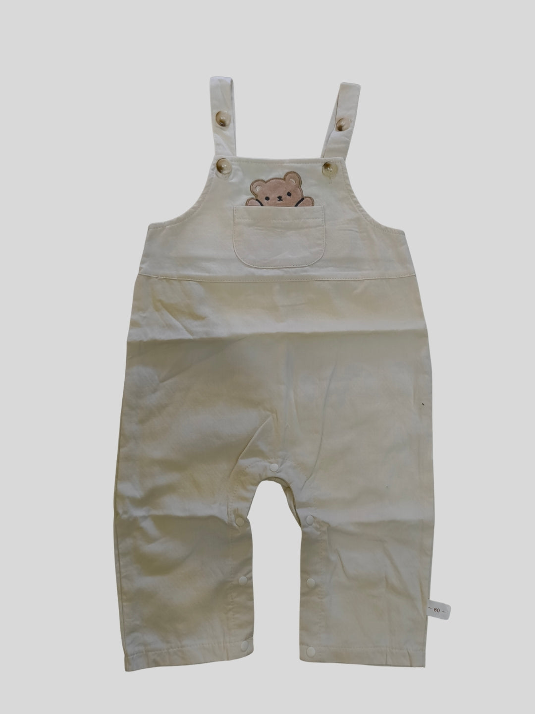 Biglilpeople Unisex Beige Square Neck Sleeveless Dungaree