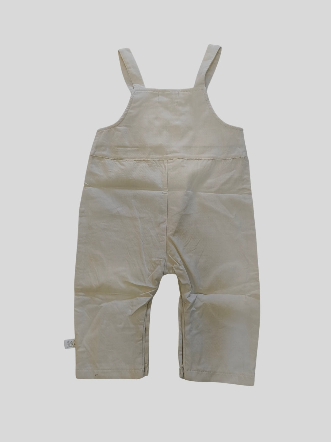 Biglilpeople Unisex Beige Square Neck Sleeveless Dungaree