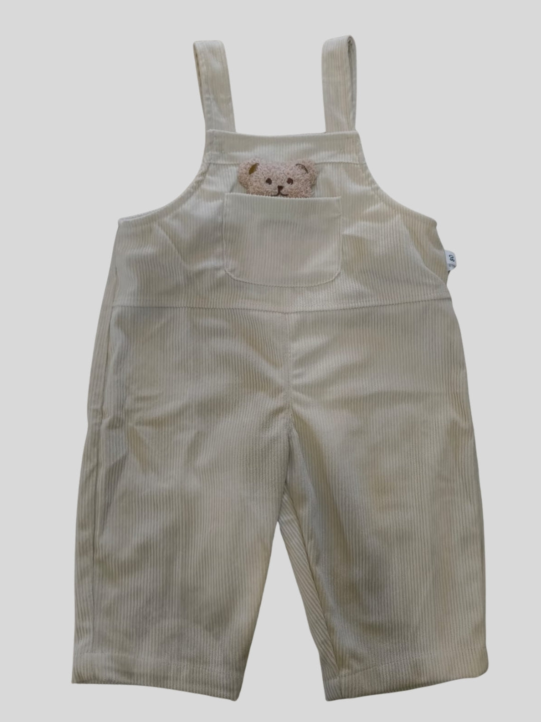 Biglilpeople Boys Beige Square Neck Sleeveless Dungaree