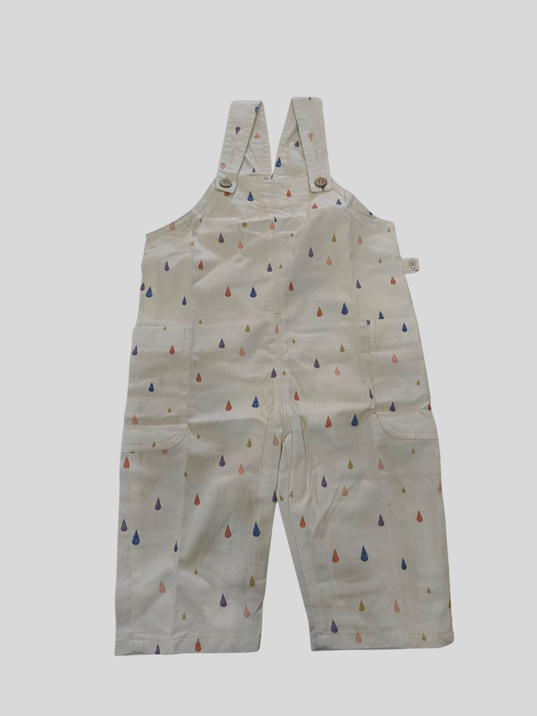 Biglilpeople Unisex Beige Square Neck Sleeveless Dungaree