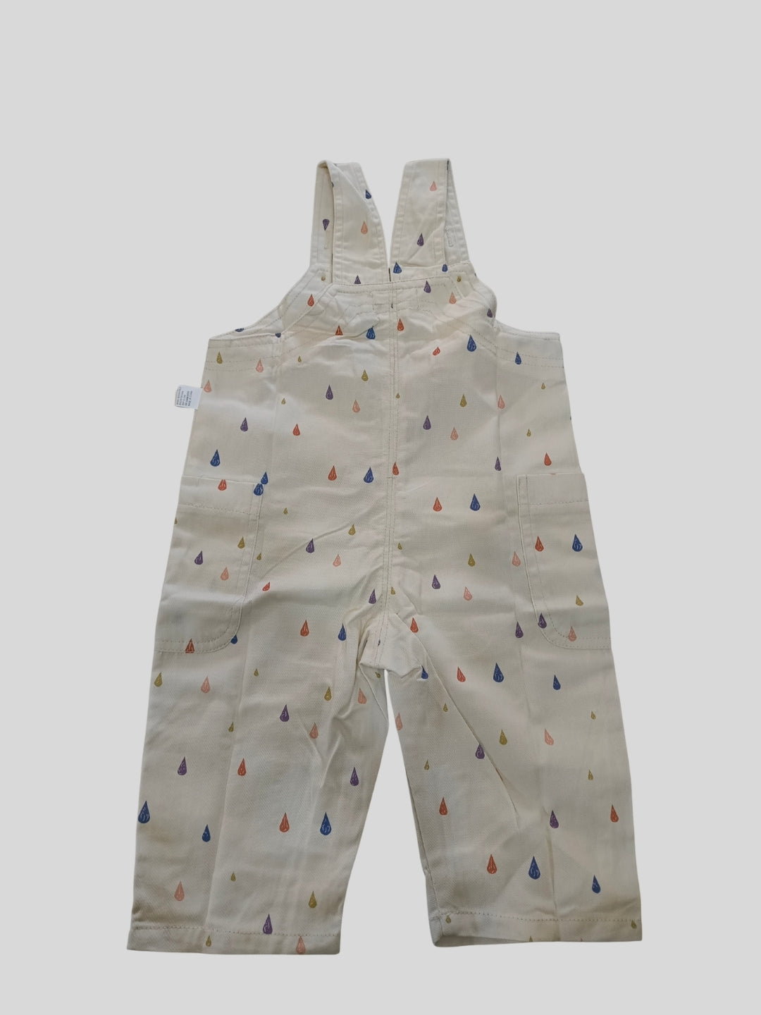 Biglilpeople Unisex Beige Square Neck Sleeveless Dungaree