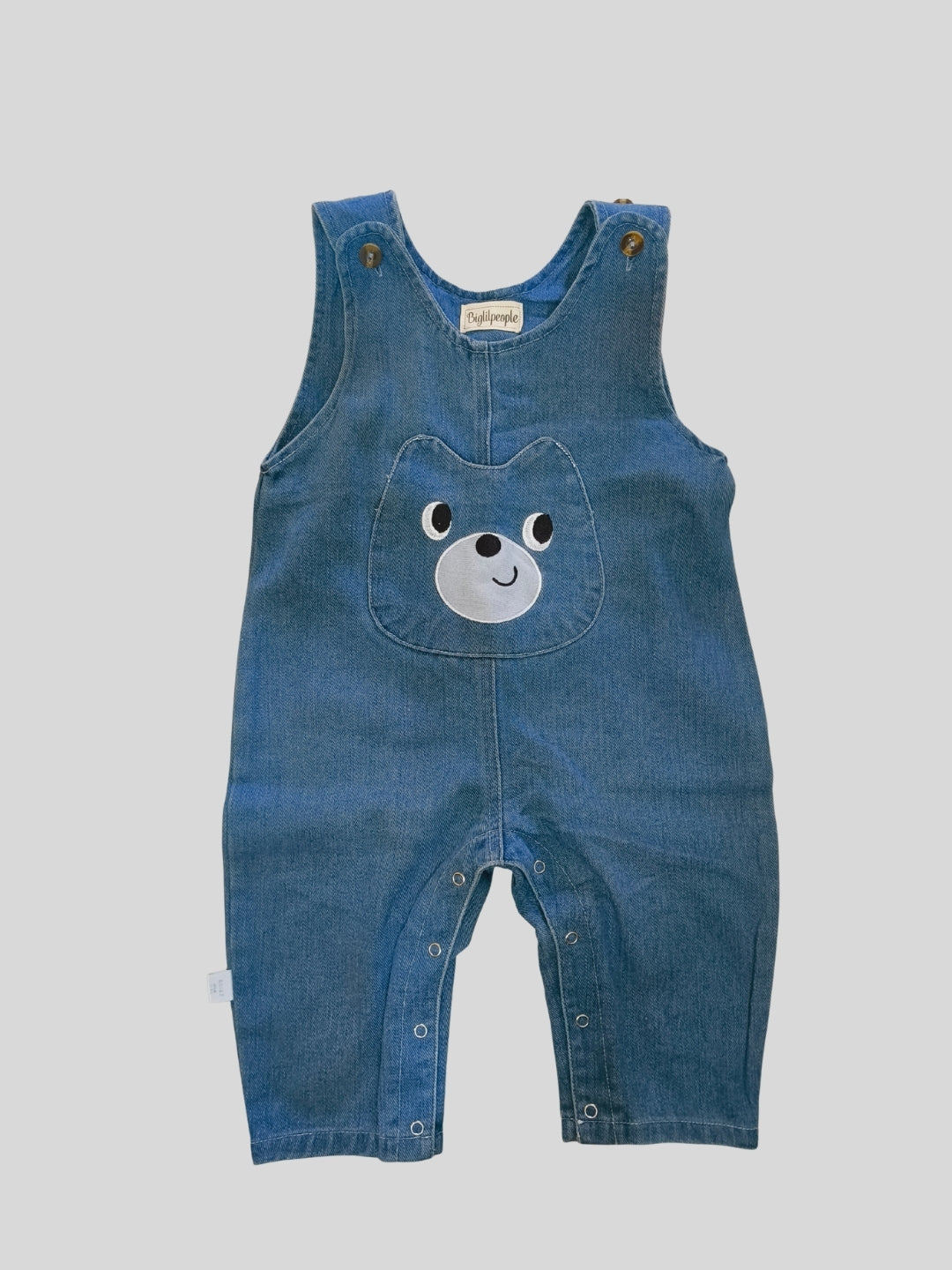 Biglilpeople Unisex Blue Round Neck Sleeveless Dungaree