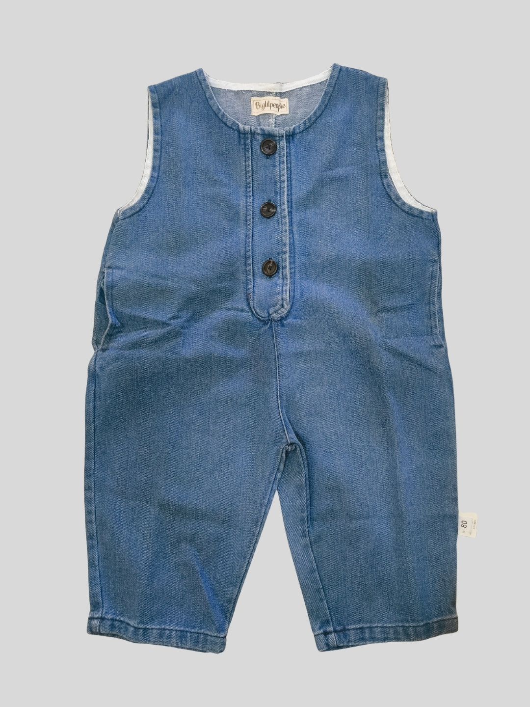 Biglilpeople Unisex Blue Round Neck Sleeveless Dungaree