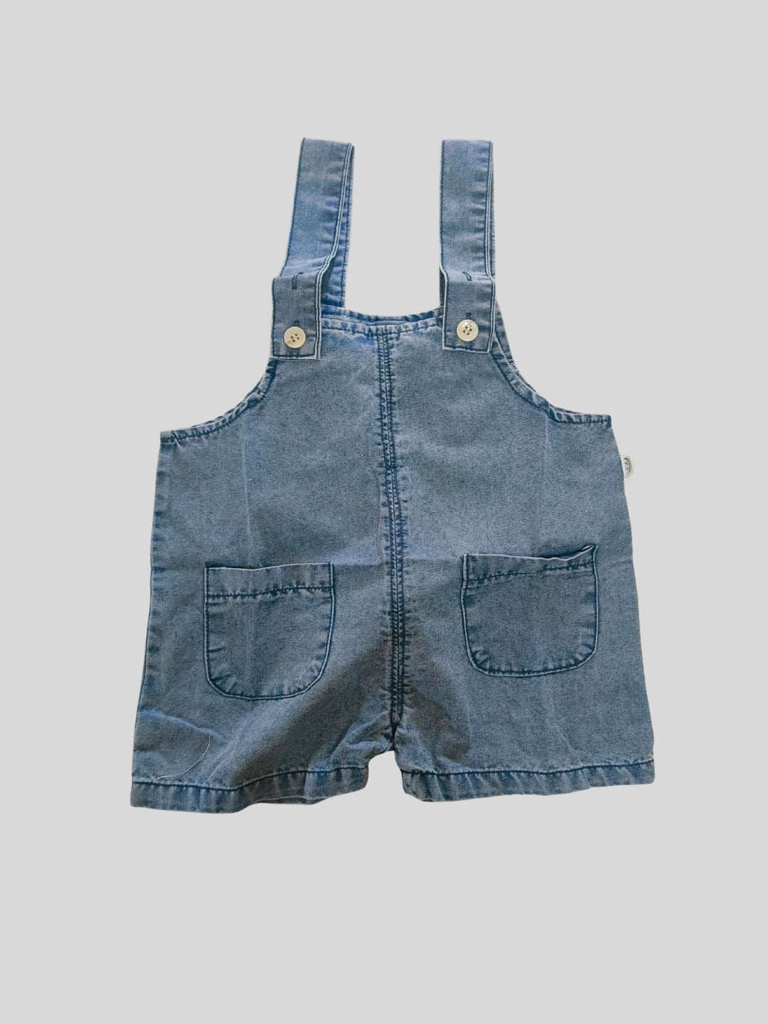 Biglilpeople Girls Blue Square Neck Sleeveless Dungaree