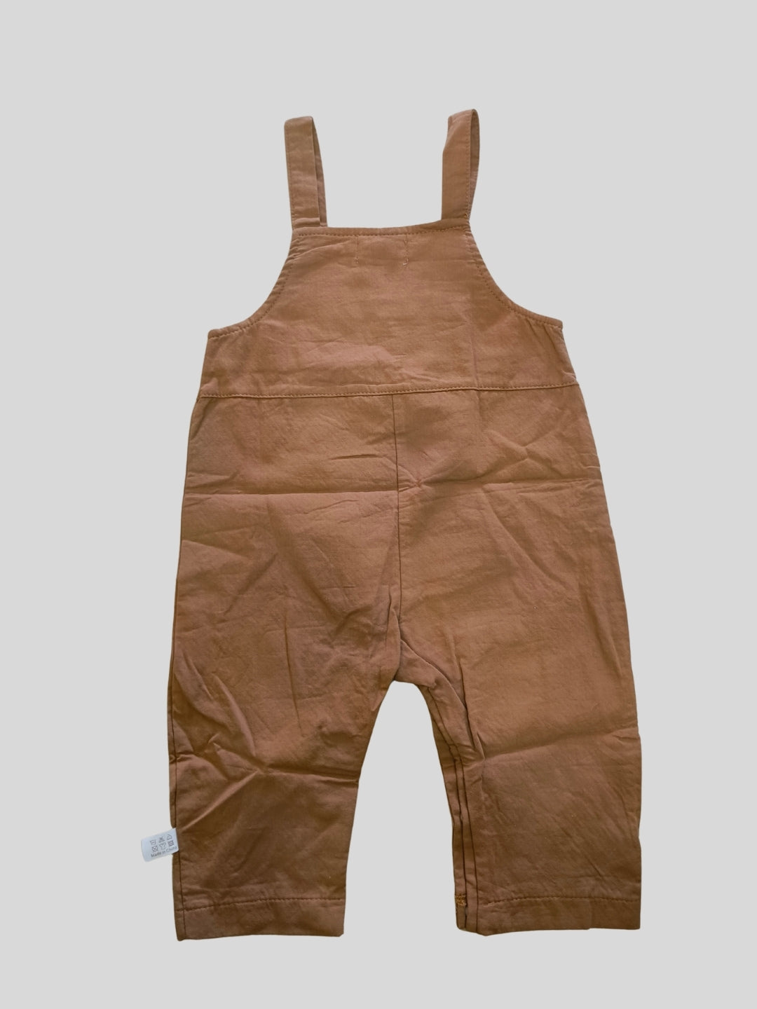 Biglilpeople Unisex Brown Square Neck Sleeveless Dungaree