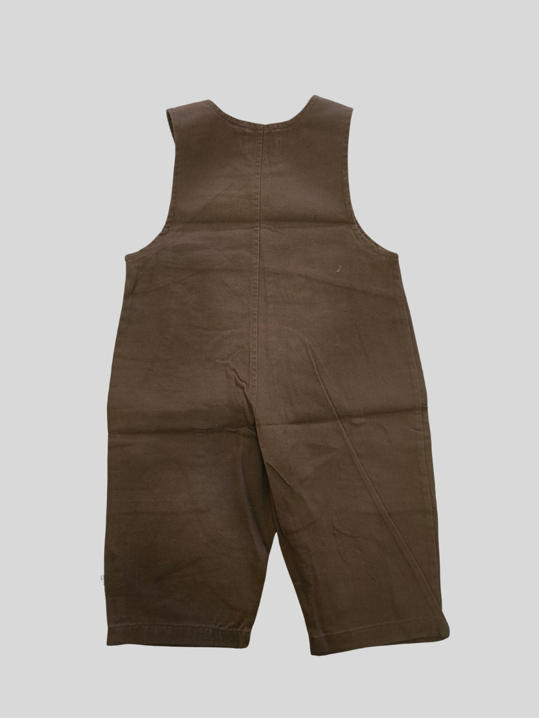 Biglilpeople Unisex Brown Round Neck Sleeveless Dungaree