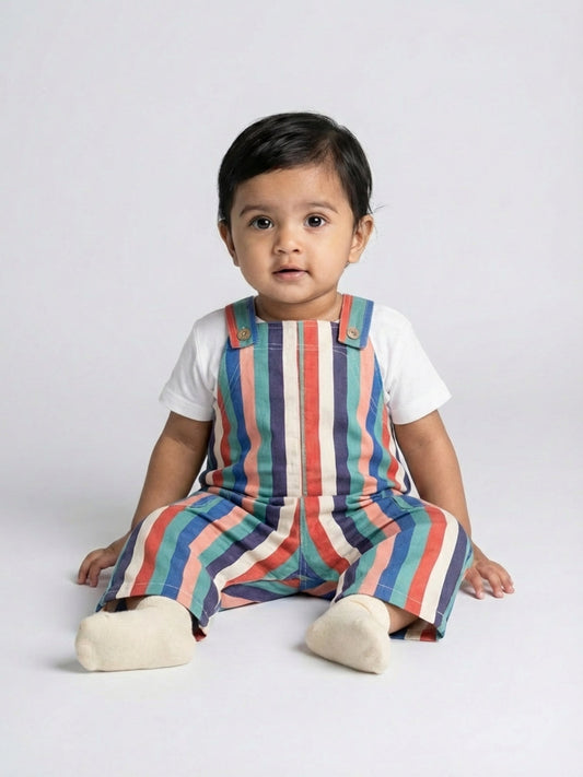 Biglilpeople Unisex Multi Square Neck Sleeveless Dungaree