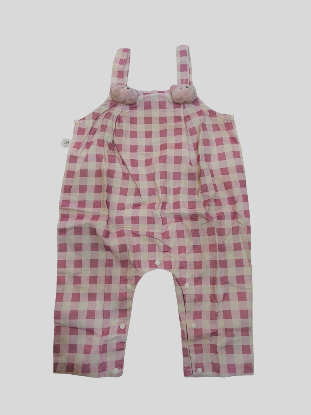 Biglilpeople Girls Pink Square Neck Sleeveless Dungaree