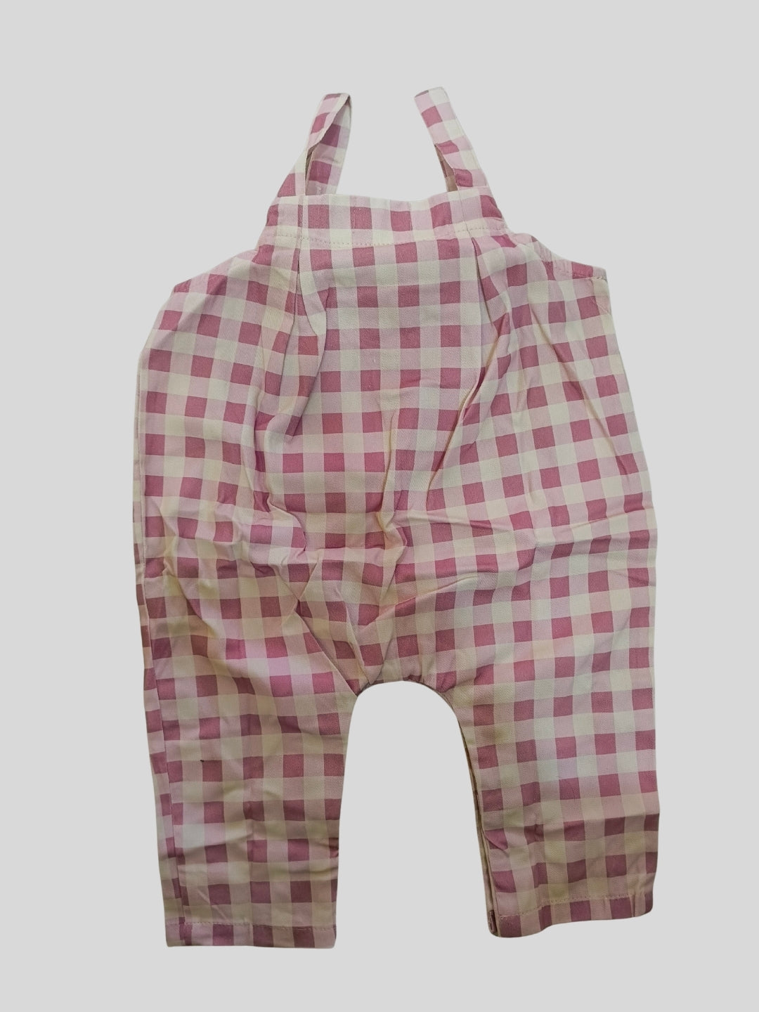 Biglilpeople Girls Pink Square Neck Sleeveless Dungaree