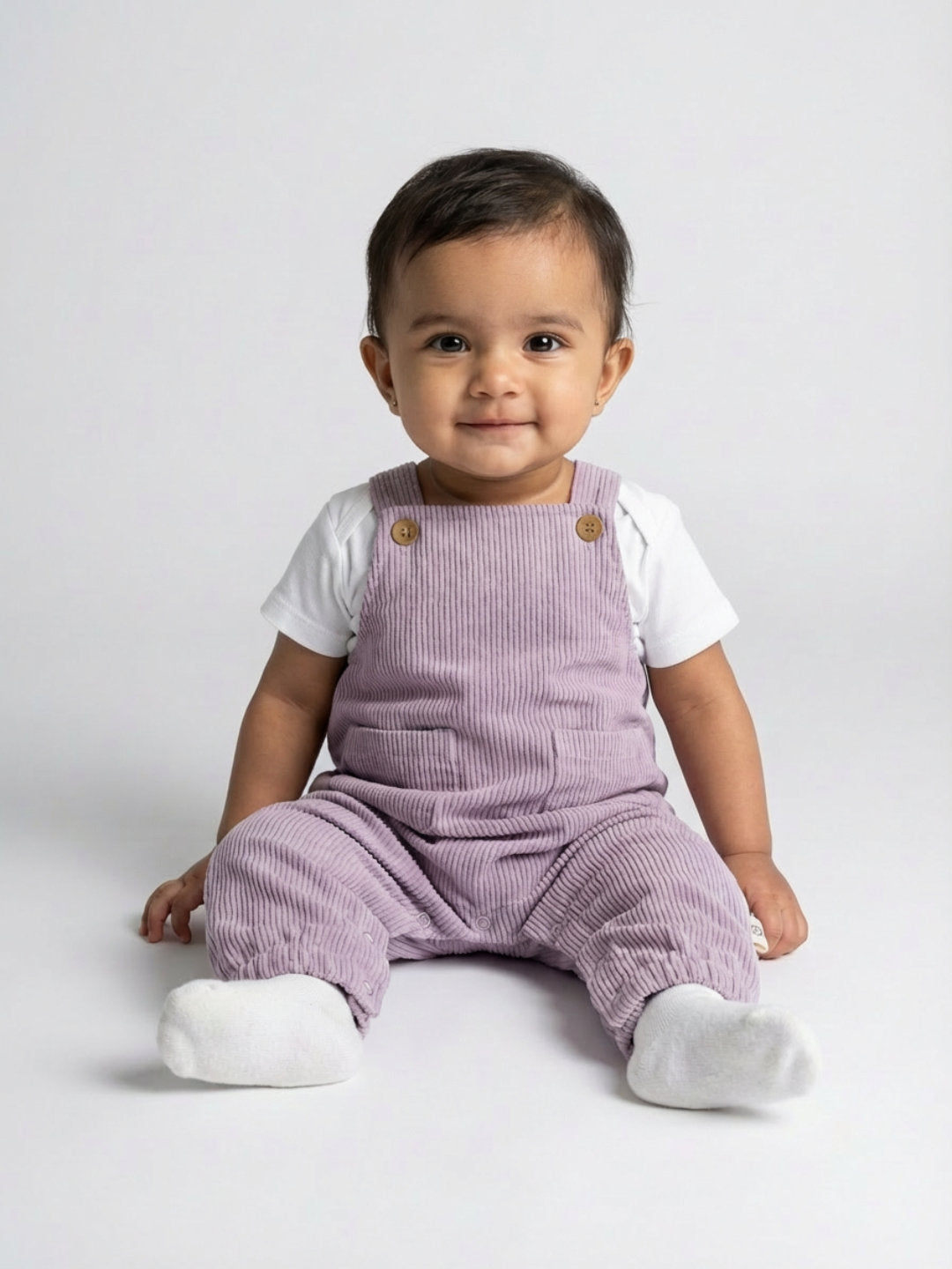 Biglilpeople Girls Purple Square Neck Sleeveless Dungaree