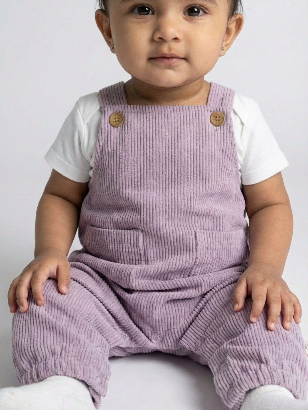 Biglilpeople Girls Purple Square Neck Sleeveless Dungaree