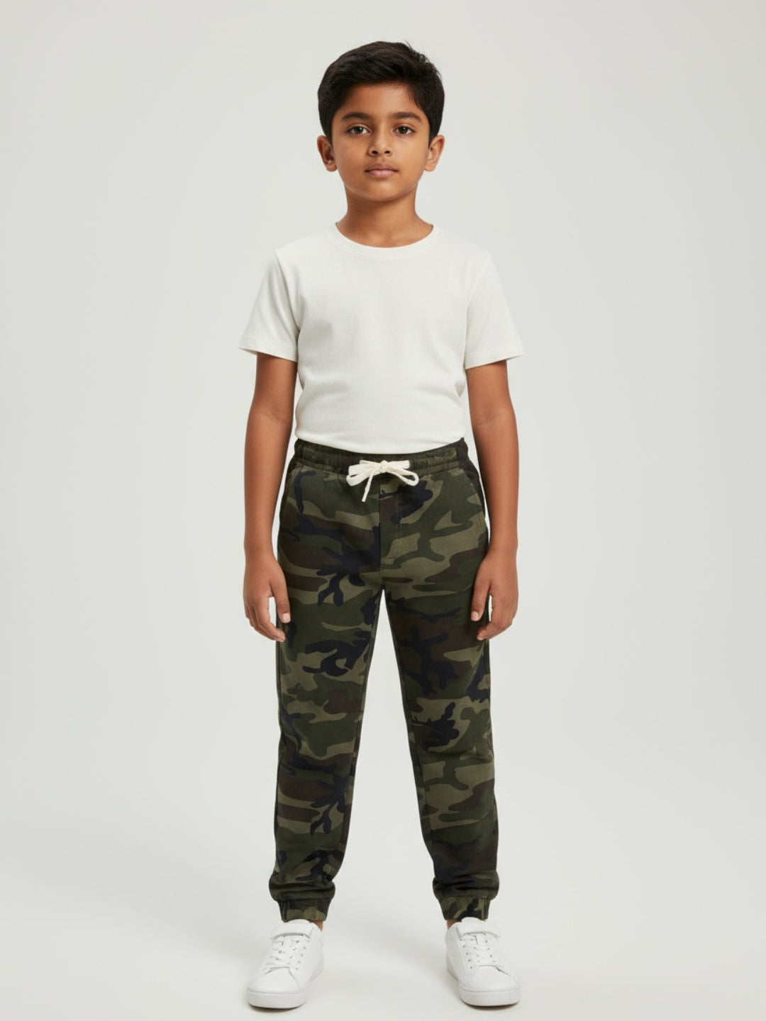 Biglilpeople Boys Camouflage Full Mid-Rise Joggers