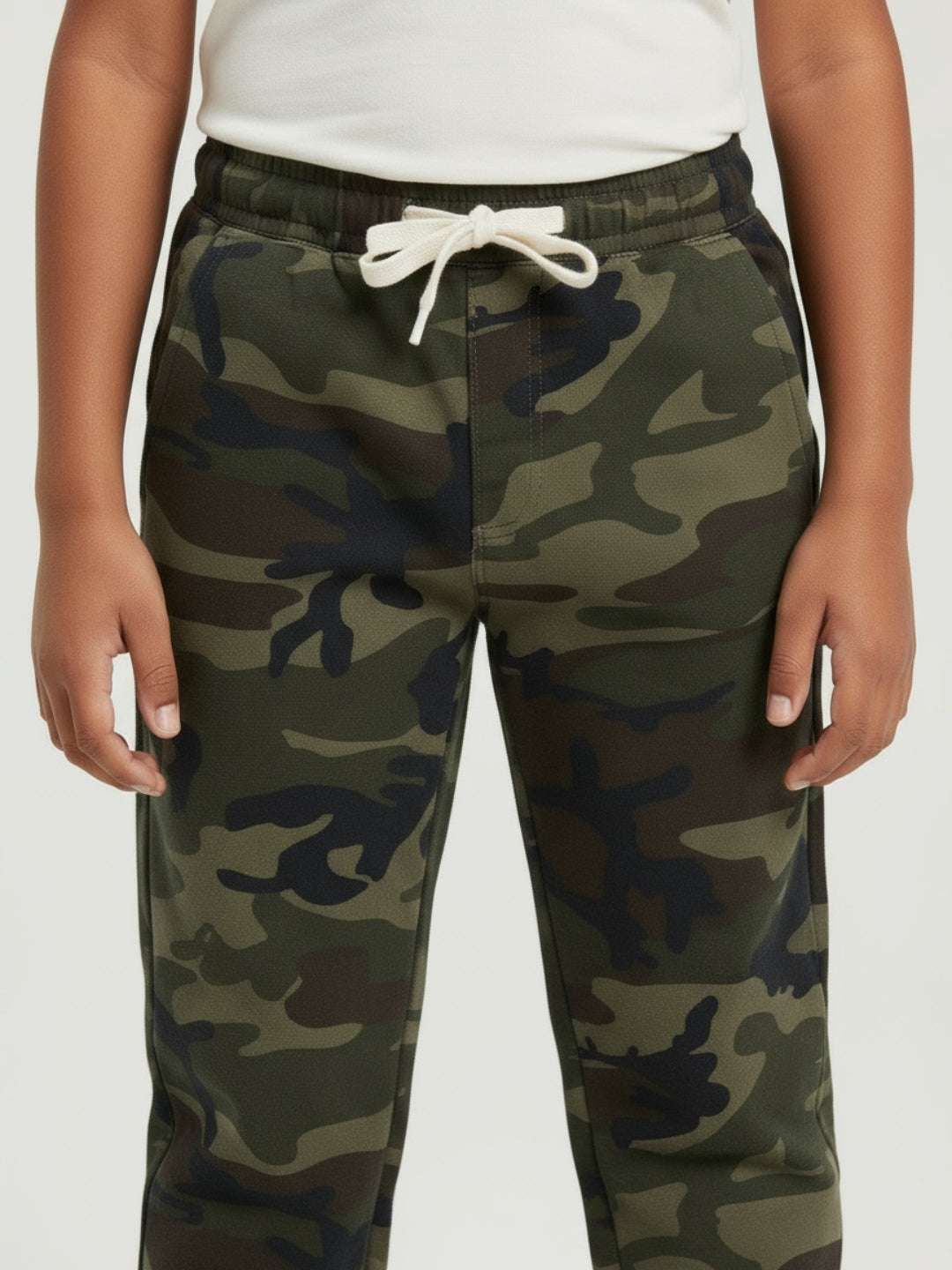 Biglilpeople Boys Camouflage Full Mid-Rise Joggers