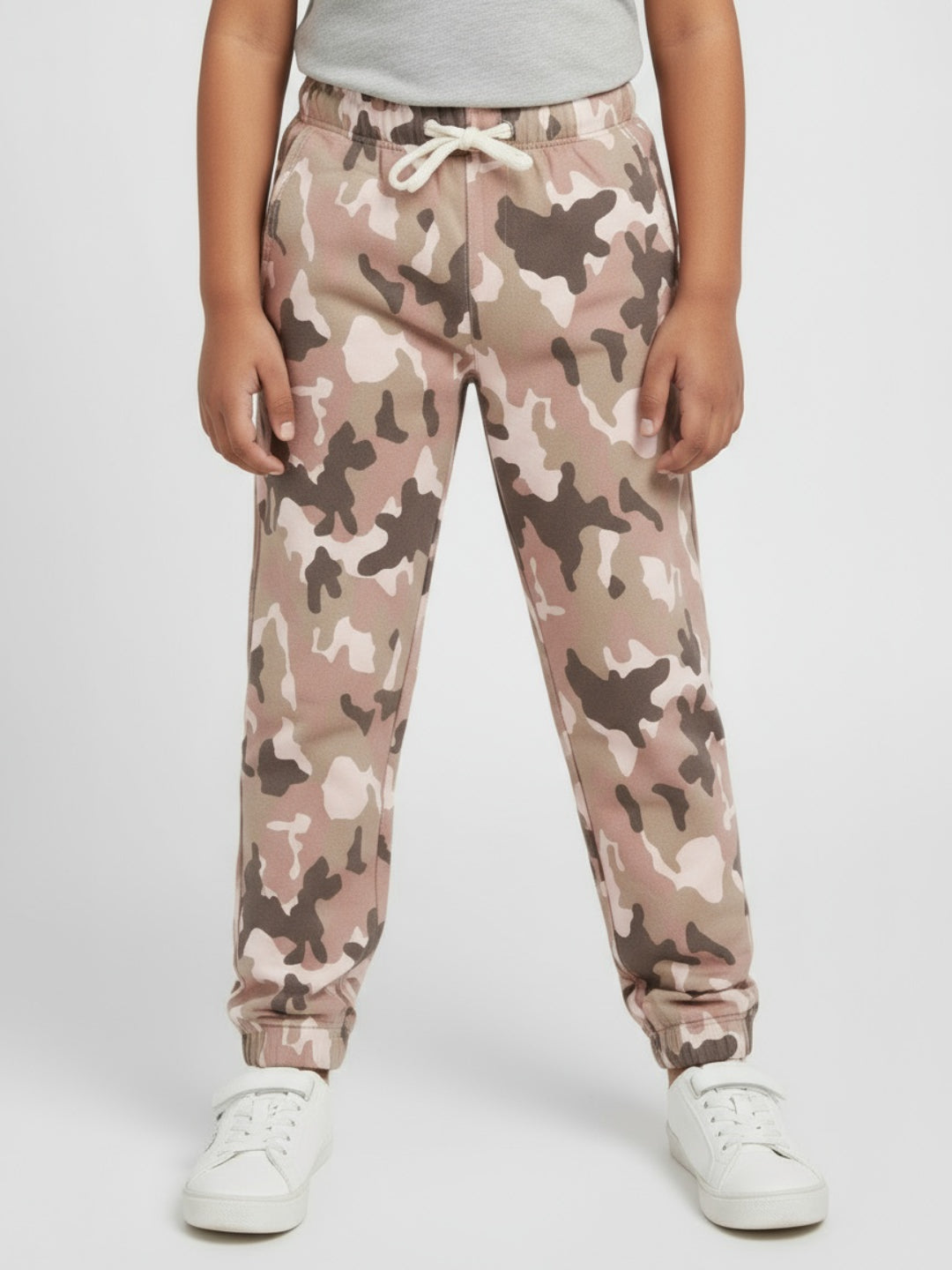 Pantalones deportivos tipo jogger de camuflaje de tiro medio-alto para niños Biglilpeople