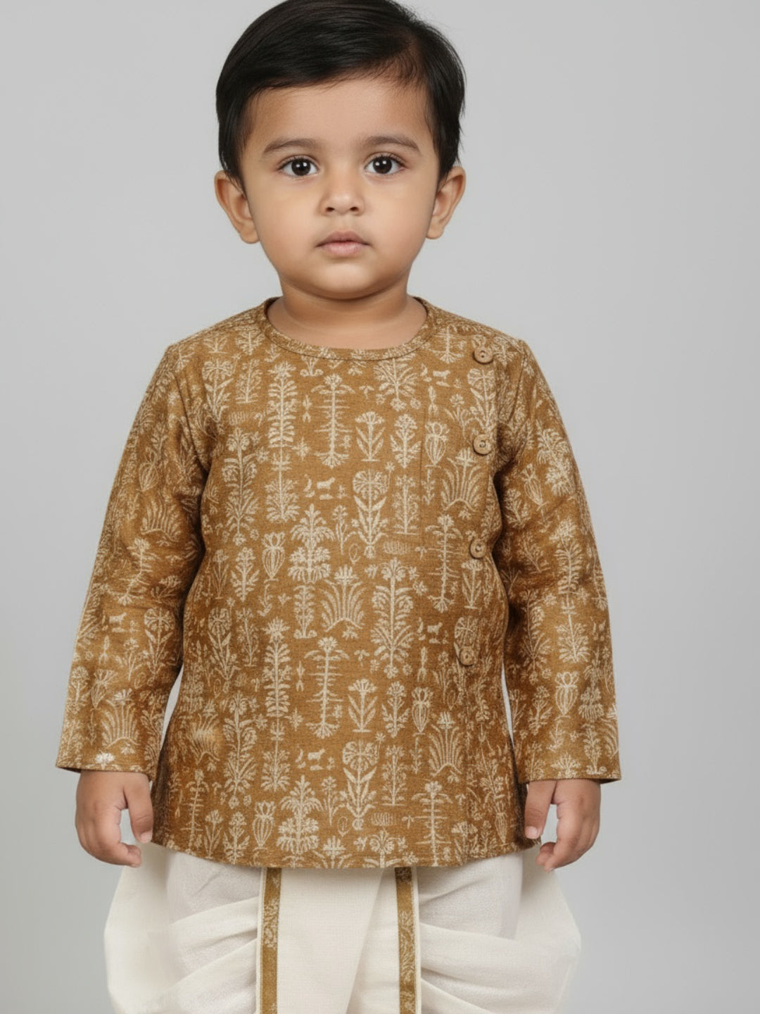 Biglilpeople Boys Printed Traditional Ethnic Kurta and Dhoti Set