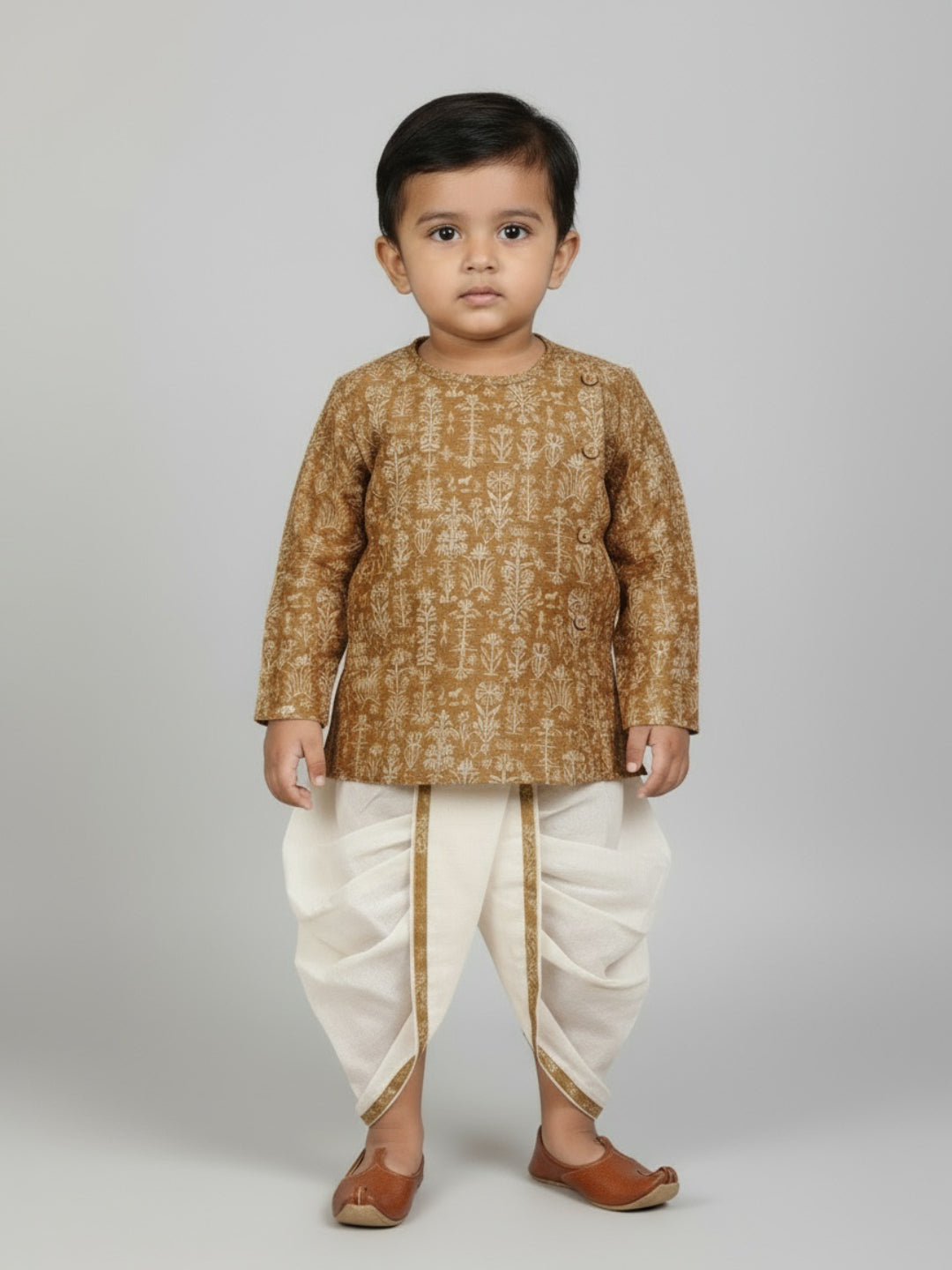 Biglilpeople Boys Printed Traditional Ethnic Kurta and Dhoti Set