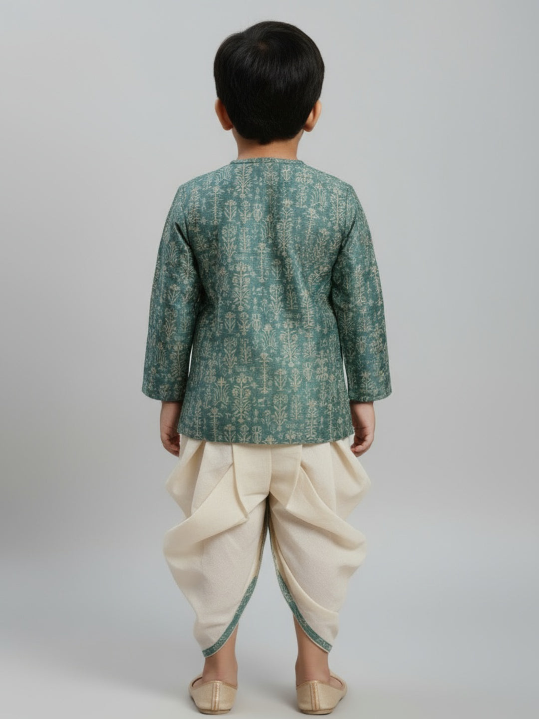 Biglilpeople Boys Printed Traditional Ethnic Kurta and Dhoti Set