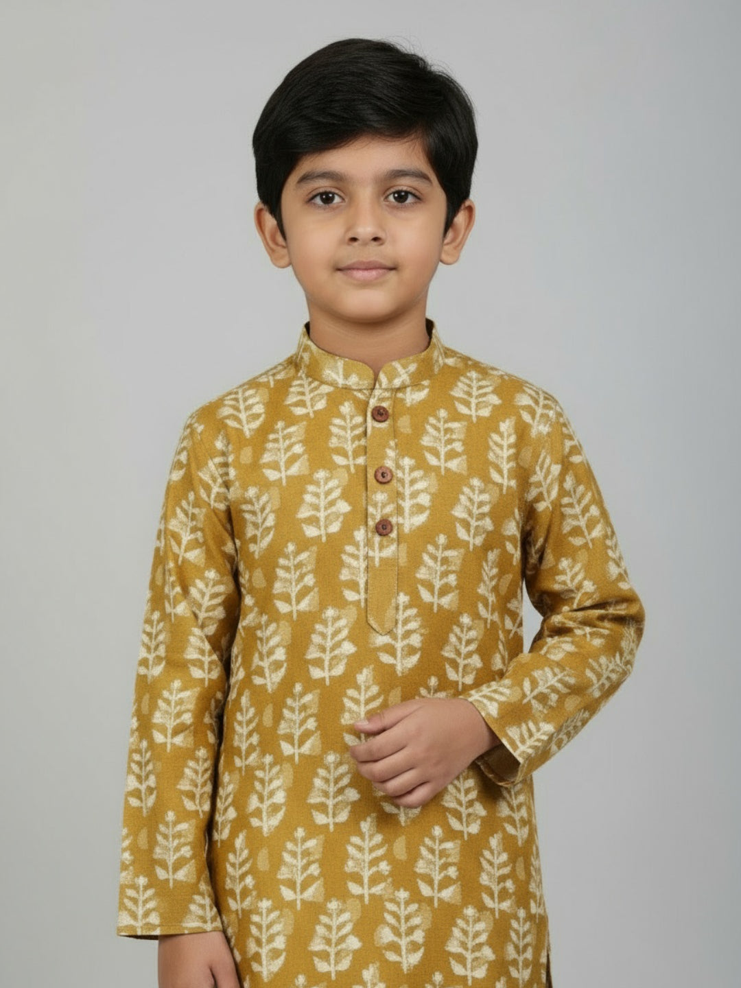 Boys Printed Straight Kurta with Churidar