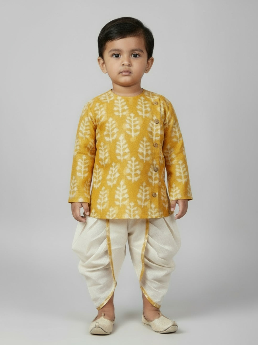Biglilpeople Boys Printed Traditional Ethnic Kurta and Dhoti Set