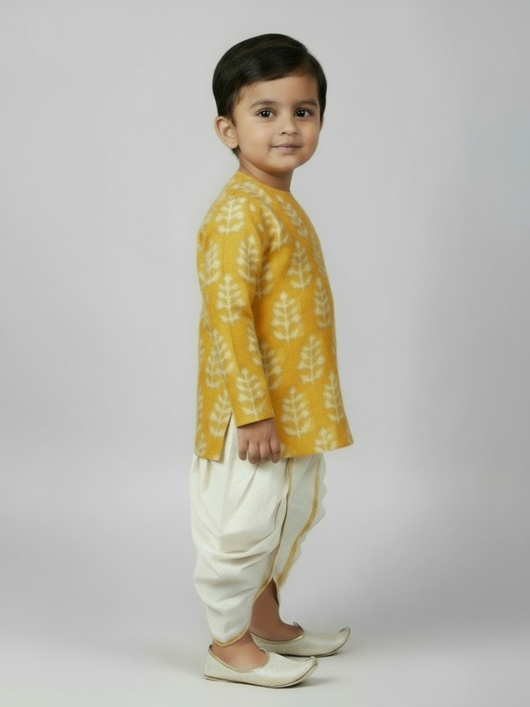 Biglilpeople Boys Printed Traditional Ethnic Kurta and Dhoti Set