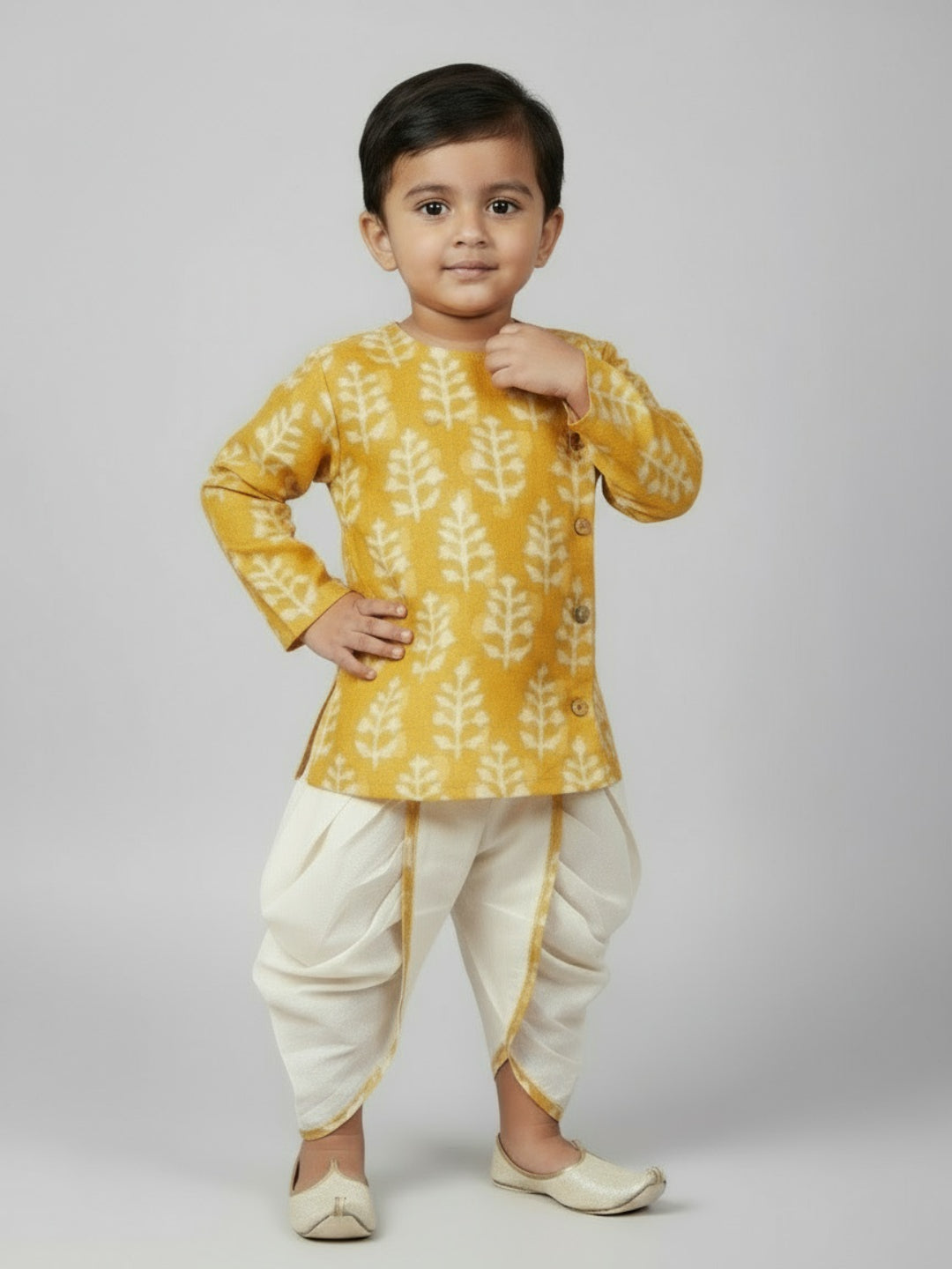 Biglilpeople Boys Printed Traditional Ethnic Kurta and Dhoti Set