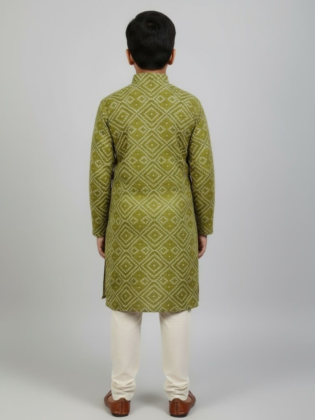 Boys Printed Straight Kurta with Churidar