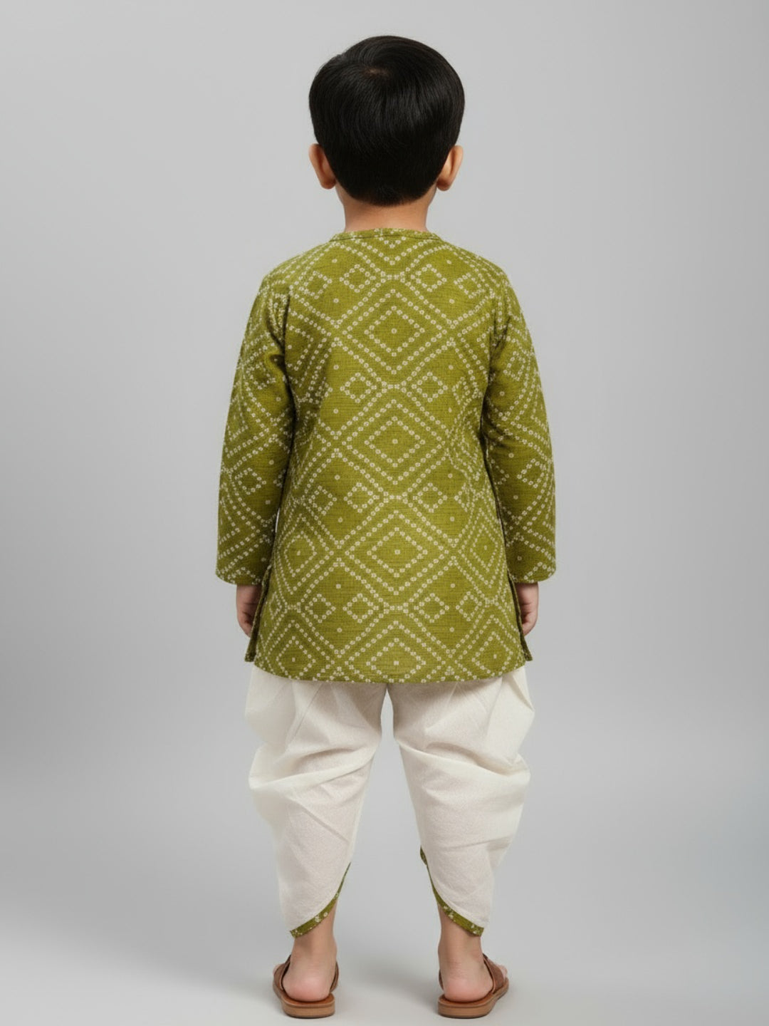 Biglilpeople Boys Printed Traditional Ethnic Kurta and Dhoti Set
