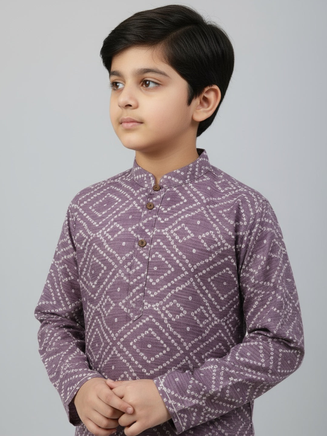 Boys Printed Straight Kurta with Churidar