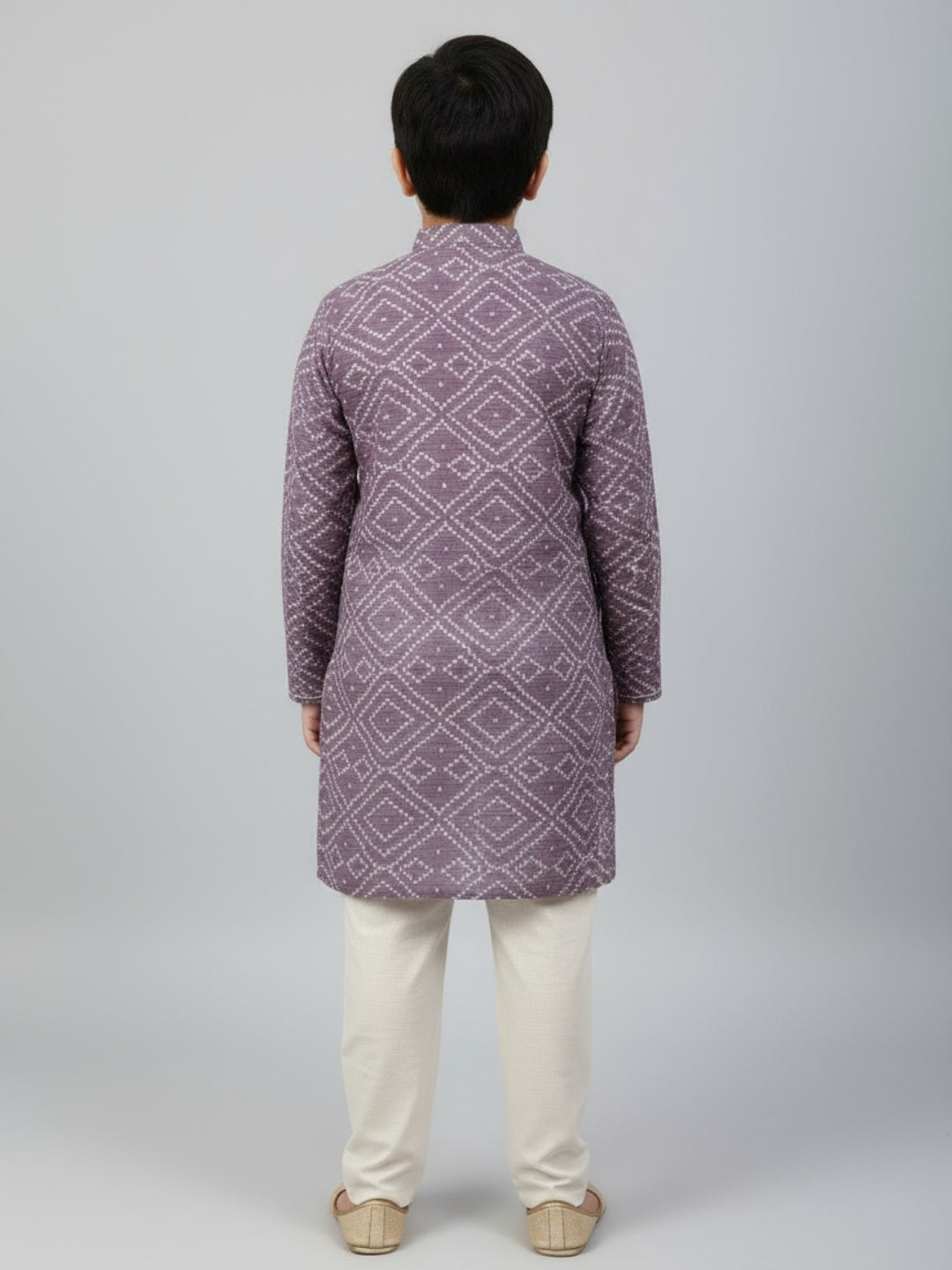 Boys Printed Straight Kurta with Churidar