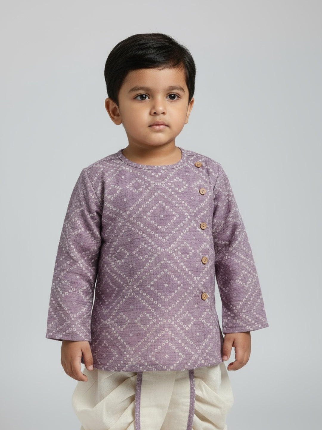 Biglilpeople Boys Printed Traditional Ethnic Kurta and Dhoti Set