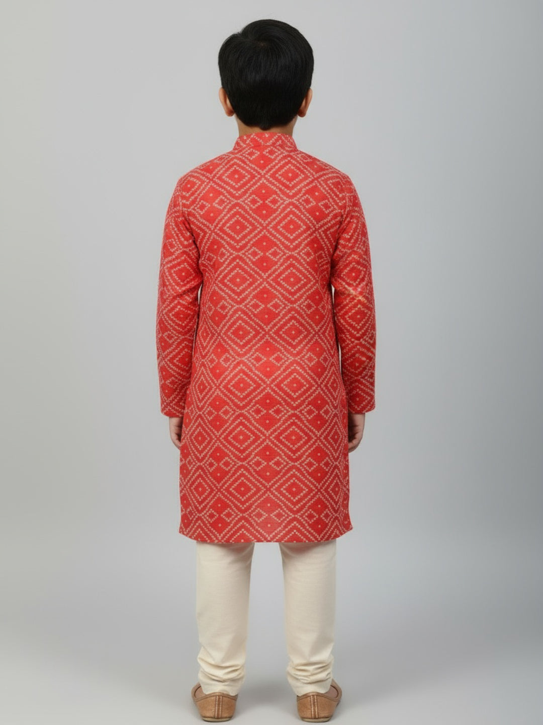 Boys Printed Straight Kurta with Churidar