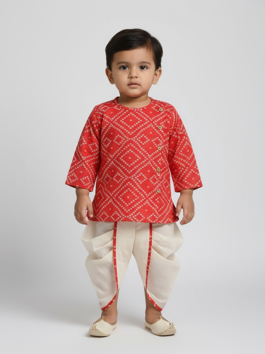 Biglilpeople Boys Printed Traditional Ethnic Kurta and Dhoti Set