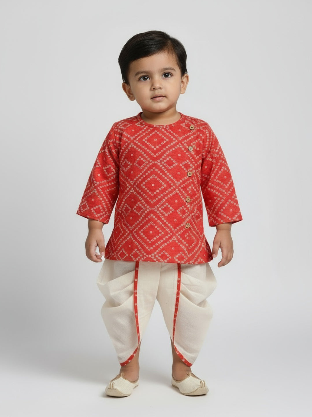 Biglilpeople Boys Printed Traditional Ethnic Kurta and Dhoti Set
